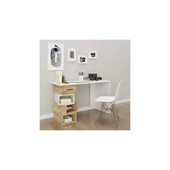 TU MESITA - Escritorio Vintage Elda 120cm Blanco/Duna