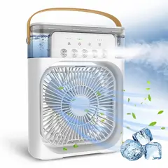 IMPORTADO MC - Ventilador Portátil Humidificador Aire Acondicionado 3 en 1 Blanco