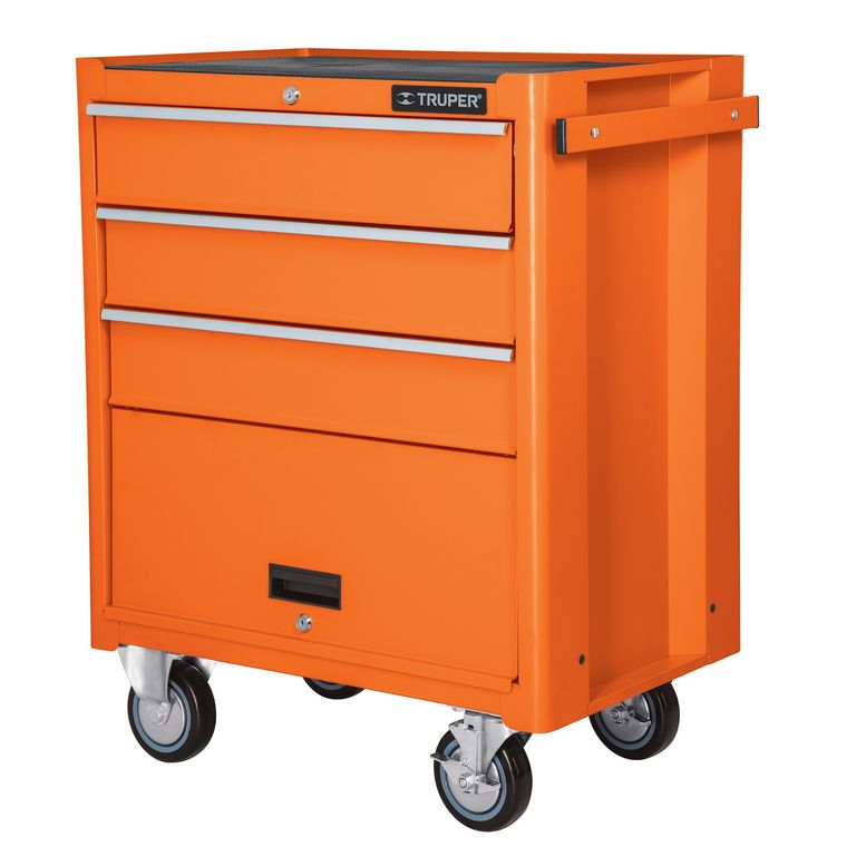 Gabinete metálico móvil, 4 cajones, capacidad 90 kg 12066