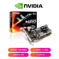 NVIDIA - TARJETA DE VIDEO MSI GeForce 210 1GB, HDMI/DVI/VGA, PCI-E 2.0