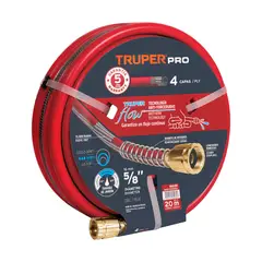 TRUPER - Manguera 5/8" super reforzada 4 capas 20 m conexiones metal