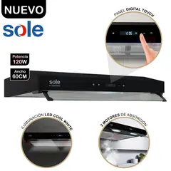 SOLE - Campana Extractora S-Collection Slim Black 60cm TURE18CO