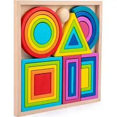 GENERICO - Juguetes de apilamiento de anidación de arcoíris para niños