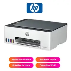 HP - Impresora de tinta SmartTank 580 Imprime Escanea Copia Wi-Fi USB