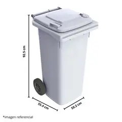 DISA SOLUCIONES ECOEFICIENTES - CONTENEDOR DE BASURA 120 LTS BLANCO