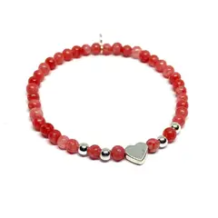 SANTORAL - Pulsera Corazón - Piedra y Plata