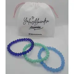 GENERICO - Pulsera Rondela Facetada Azul