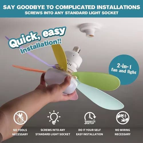 Foco Ventilador de techo 2 en 1 con control