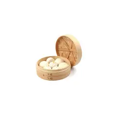 GENERICO - Vaporera De Bambu Oriental 1 Piso con tapa 23cm