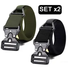GENERICO - SET x2 Cinturon correas liberacion rapida ajustable porta accesorios