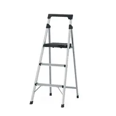 TRUPER - Escalera tubular plegable, 3 peldaños, aluminio