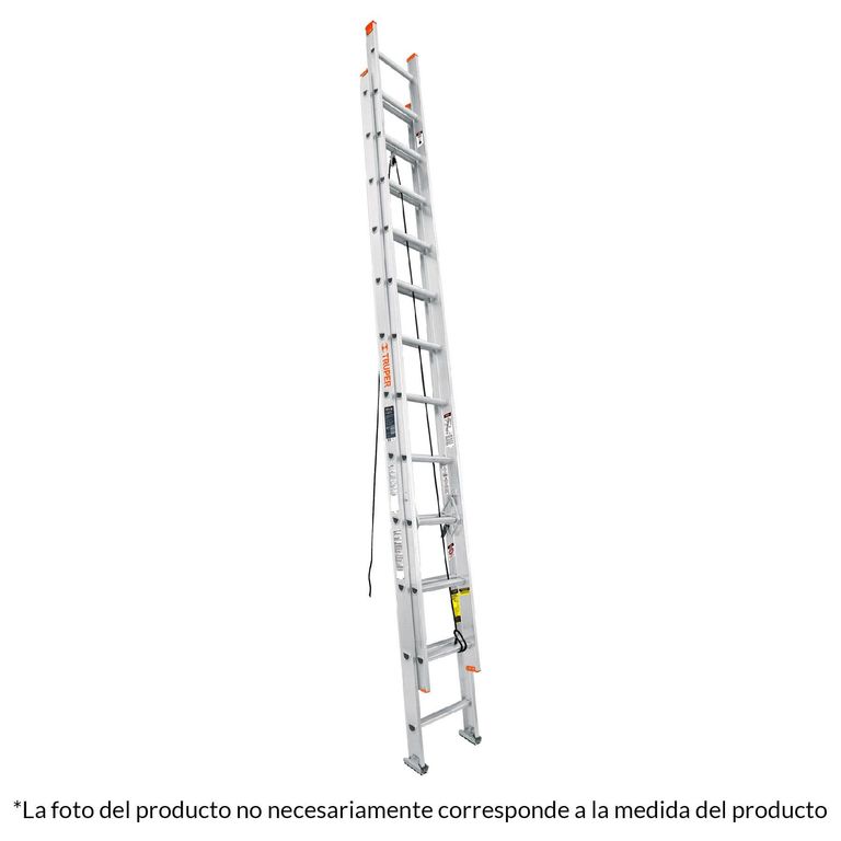 Escalera de extensión, Tipo II, 20 peldaños,