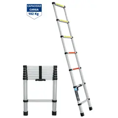 TRUPER - Escalera telescópica 7 peldaños extensión retráctil capacidad 102kg