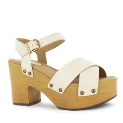 SESTRA - Sandalias con Plataforma Mujer Agnes02 Marfil