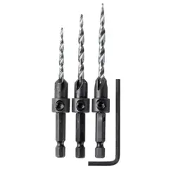 TRUPER - Brocas avellanadoras 3 unidades, llave Allen hexagonal,