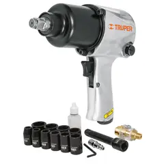 TRUPER - Kit de llave de impacto 12 ind con estuche plástico