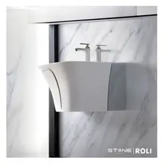 STONE - LAVATORIO SEMI-STANDING ROLI BLANCO C/ NEGRO