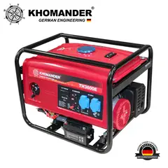 KHOMANDER - GENERADOR GASOLINERO 3500W ROJO - - A ELECTRICO Y MAN