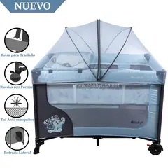 EBABY - Cuna Corral con Cambiador Happy Dream Celeste