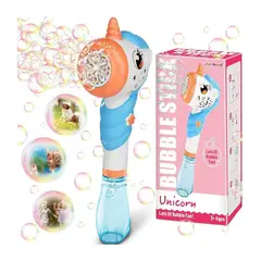 GENERICO - VARITA DE BURBUJAS MODELO UNICORNIO CON LUCES Y SONIDO