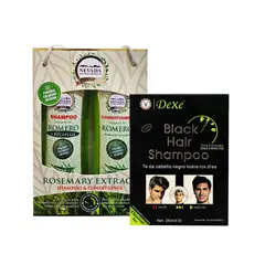 NEVADA NATURAL PRODUCTS - Set Shampoos Romero Crecepelo y Acondicionador y cubre Canas Negro