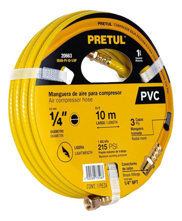 Manguera de pvc para compresora 10 m x 1/4'