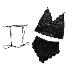 GENERICO - Lencería Erótica Sexy Mujer Conjunto Mónica Color Negro