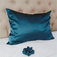 GENERICO - Funda de Almohada de Satín Antifrizz 50x70 cm - Verde Botella