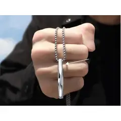 GENERICO - Cadena collar con dije plateado Hombres