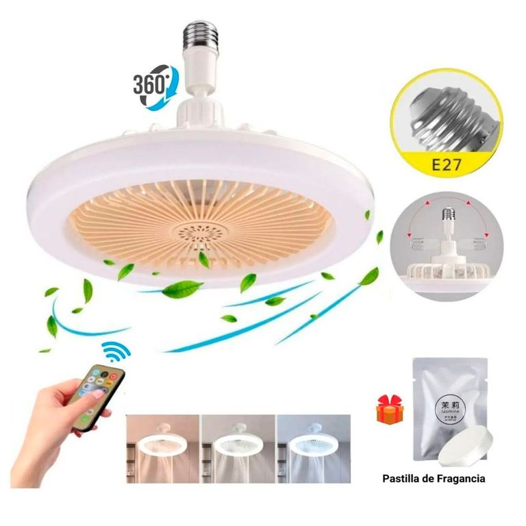 Foco Ventilador de Techo Giratorio Ajustable 30W Control y Fragancia CP-FS01