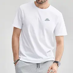 ZIMRAHYG - Manga corta de cuello redondo para hombres Algodón