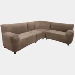 SALA FABULOSA - Funda de mueble modular 4 piezas con 6 fundas de cojines color Beige