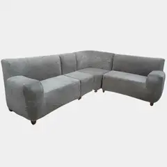 SALA FABULOSA - Funda de mueble modular 4 piezas con 6 fundas de cojines Gris