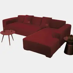 SALA FABULOSA - Funda de mueble modular 2 pzs con 2 fundas de cojines GUINDA