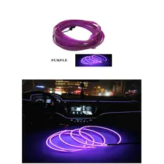 GENERICO - Luz Tablero Hilo De Neon Para Interior De Auto 2Metros Lila