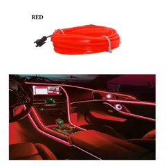 GENERICO - Luz Tablero Hilo De Neon Para Interior De Auto 4Metros Rojo