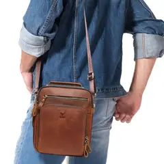 ARMUZ - Morral de Cuero Vacuno Hombre MH573 Diseño Moderno