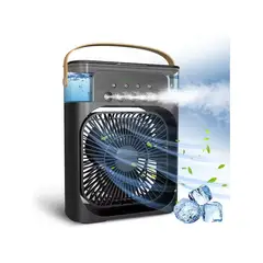 GENERICO - VENTILADOR HUMIDIFICADOR PORTÁTIL CON AIRE ACONDICIONADO NEGRO 3 EN 1