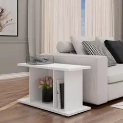 TU MESITA - Mesa Lateral Moderna Isa Blanco