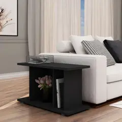 TU MESITA - Mesa Lateral Moderna Isa Negro