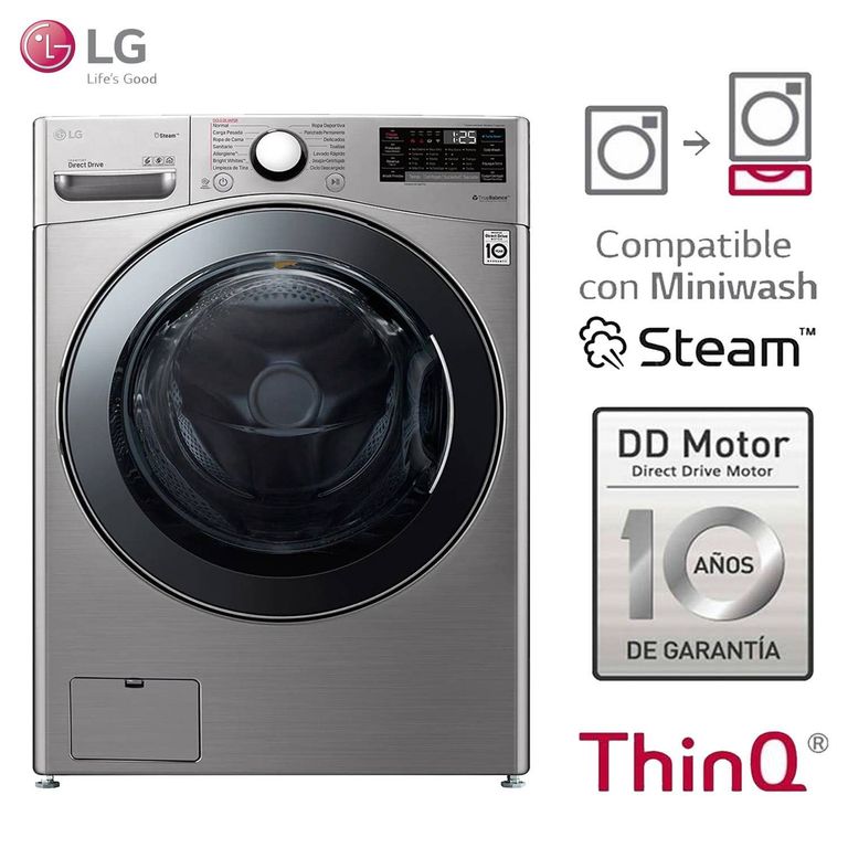 Lavaseca 20 / 11Kg carga frontal con 6MotionDD Steam y conectividad Wi-Fi WD20VV2S6 Plata