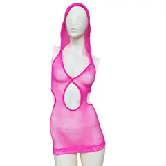 GENERICO - Babydoll Malla Rosa- Fucsia Lencería