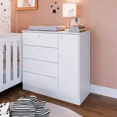 TU MESITA - Cómoda New Baby Blanco 4 cajones