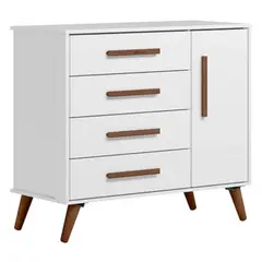 TU MESITA - Cómoda Moderna 3 cajones 1 puerta Esperanza color Blanco