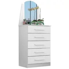 TU MESITA - Cómoda en Vertical con espejo Soledad color Blanco