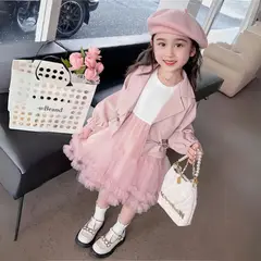 GENERICO - Vestido de Niña Elegante 2 piezas + Casaca