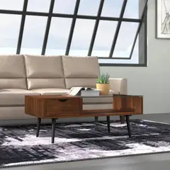 TU MESITA - Mesa de Centro Moderna Cleo Color Castaño TUMESITA