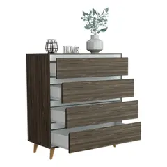 GENERICO - Cómoda Vintage Loira 4 Cajones Armado Color Fogón - Gaudi