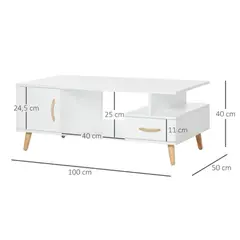 TU MESITA - Mesa de Centro Vintage Doha Blanco