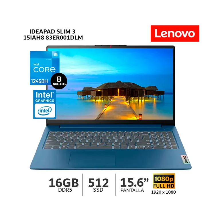 Laptop IdeaPad Slim Intel Core i5 12°Gen16GB RAM 512GB SSD 156” FHD Wind 83ER001DLM